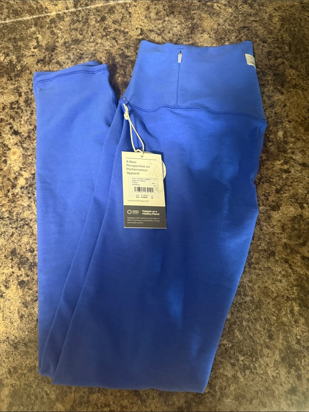 Vuori Royal Blue Racerback Sports Bra Crop Top and Full Length Leggings NWT - Picture 6 of 8